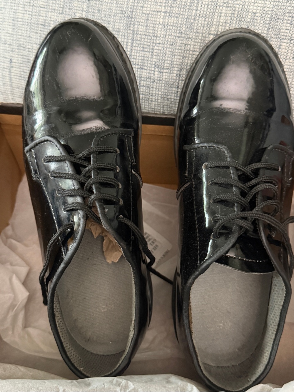 Men's/Ladies Black Patent Lace-Up Dress Shoes by Rothco